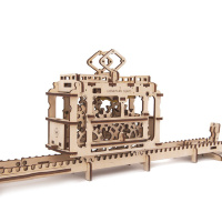 Деревянный 3D конструктор Ugears "Трамвай с рельсами" - 70008